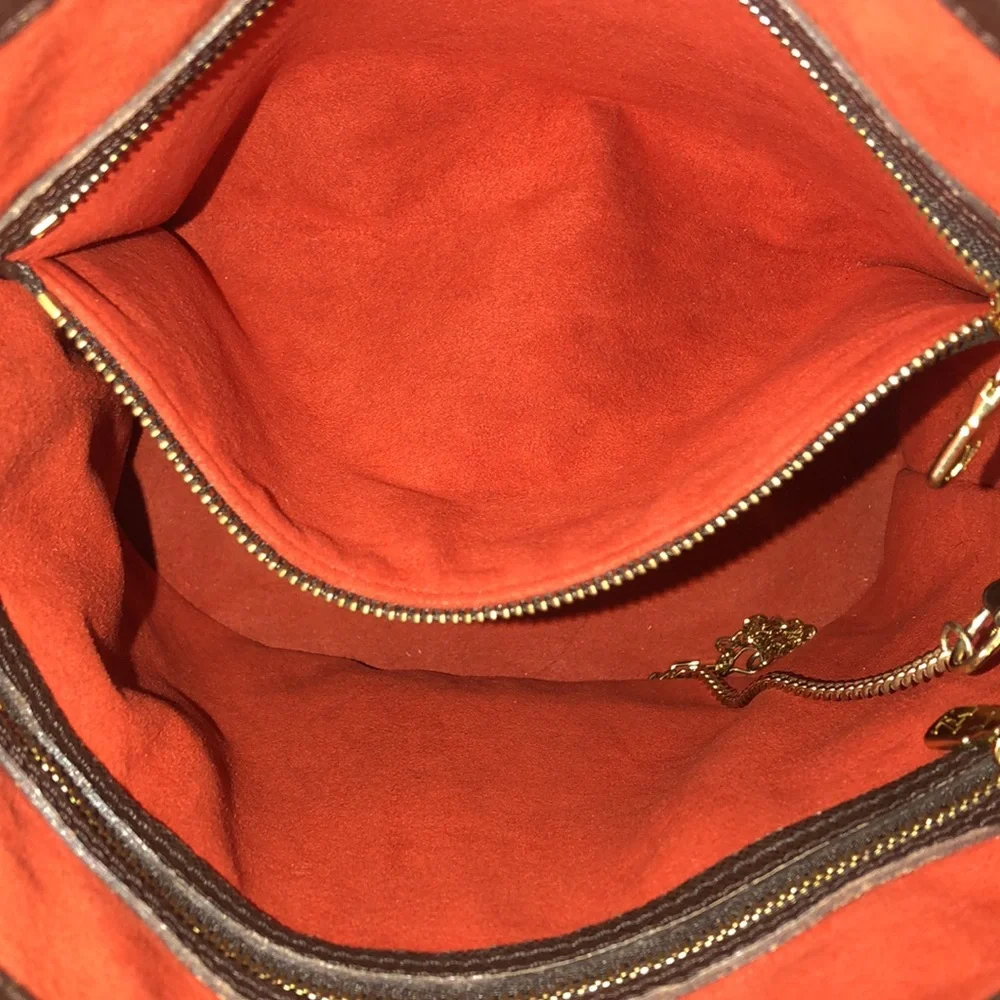 LOUIS VUITTON Damier Ebene Marais Bucket Bag w Interior Zip Pocket LV DUSTY
